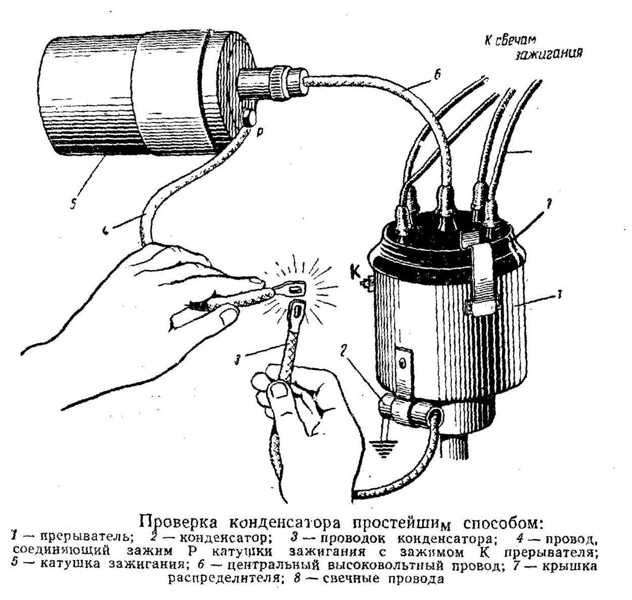 Проверка конденсатора системы зажигания